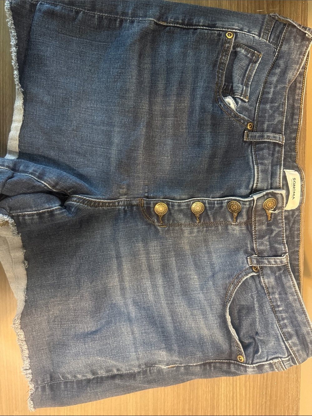 SONOMA Indigo High-Rise Button-Front Denim Shorts